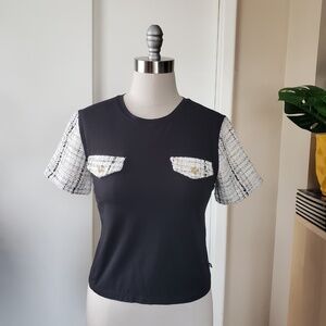 Karl Lagerfeld Tweed Tee Size XS NEW!